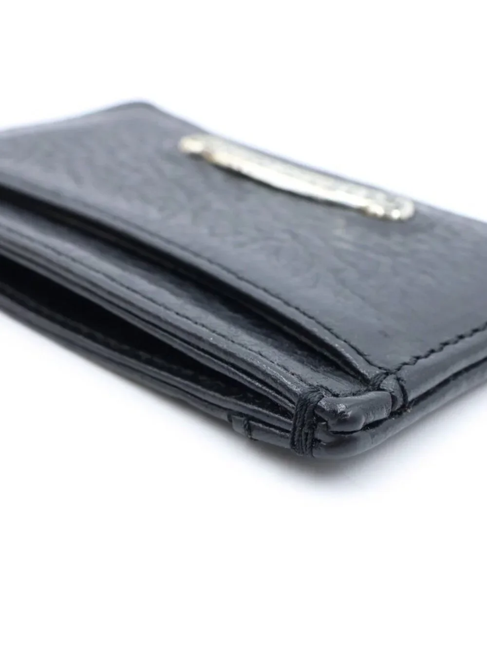 Chrome Hearts Jotter Scroll Label Leather Card Case Black